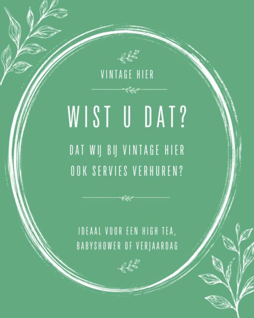 Wist u dat u bij Vintage Hier niet alleen bijzondere vintage vondsten kunt kopen, maar ook servies kunt huren? ☕🌿
Perfect voor een gezellige high tea, babyshower, verjaardag of andere feestelijke gelegenheid. Met vintage servies geef je de tafel nét dat beetje extra sfeer en maak je van ieder moment iets bijzonders. ✨
Zo geniet je van prachtig servies, zonder dat je het speciaal voor één gelegenheid hoeft aan te schaffen. 💚
Nieuwsgierig naar de mogelijkheden? Stuur ons gerust een berichtje of kom langs bij Vintage Hier in Bathmen.
#vintagehier #vintageservies #serviesverhuur #hightea #babyshower #verjaardag #bathmen #vintage