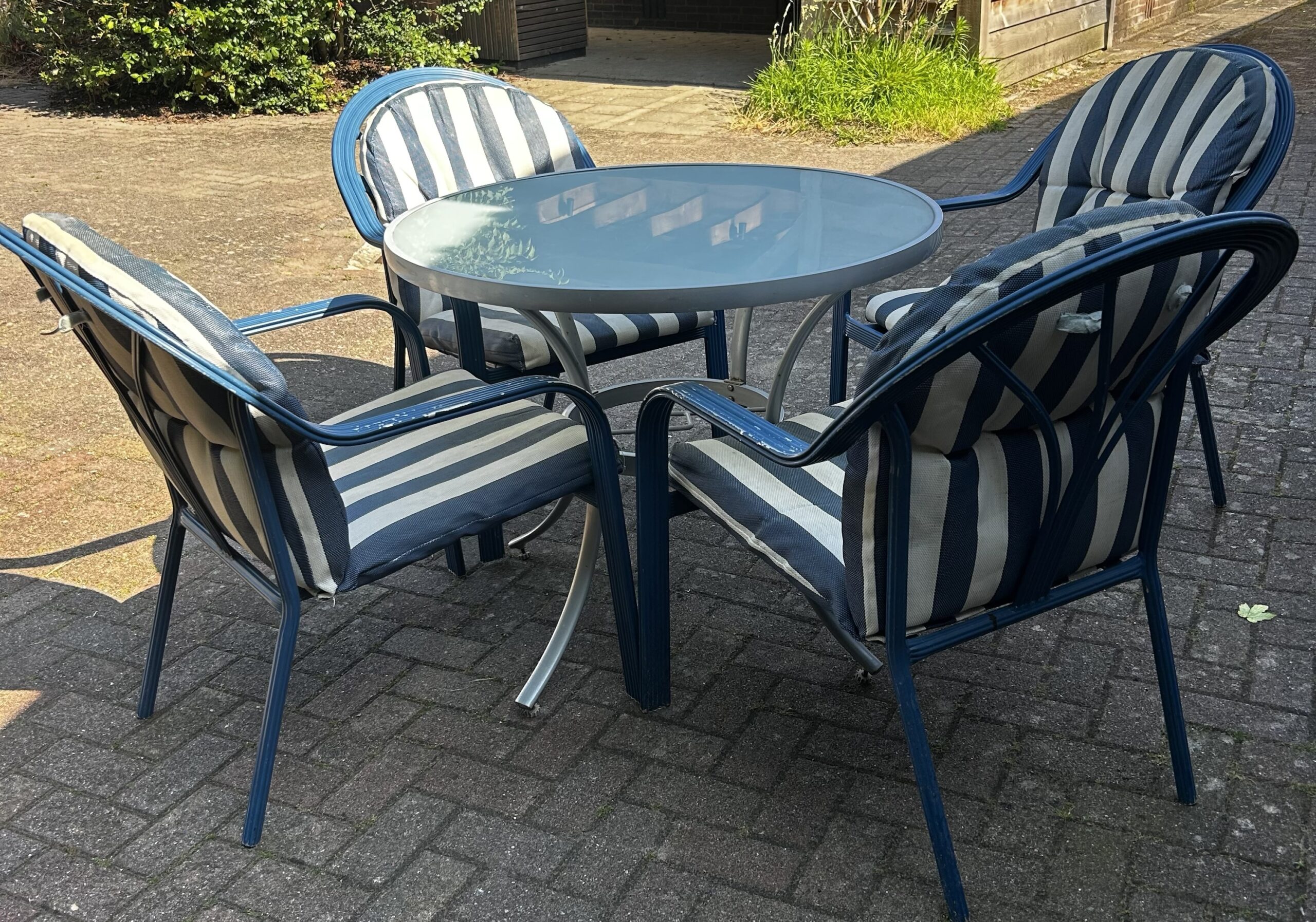 4 Aluminium tuinstoelen stapelbaar